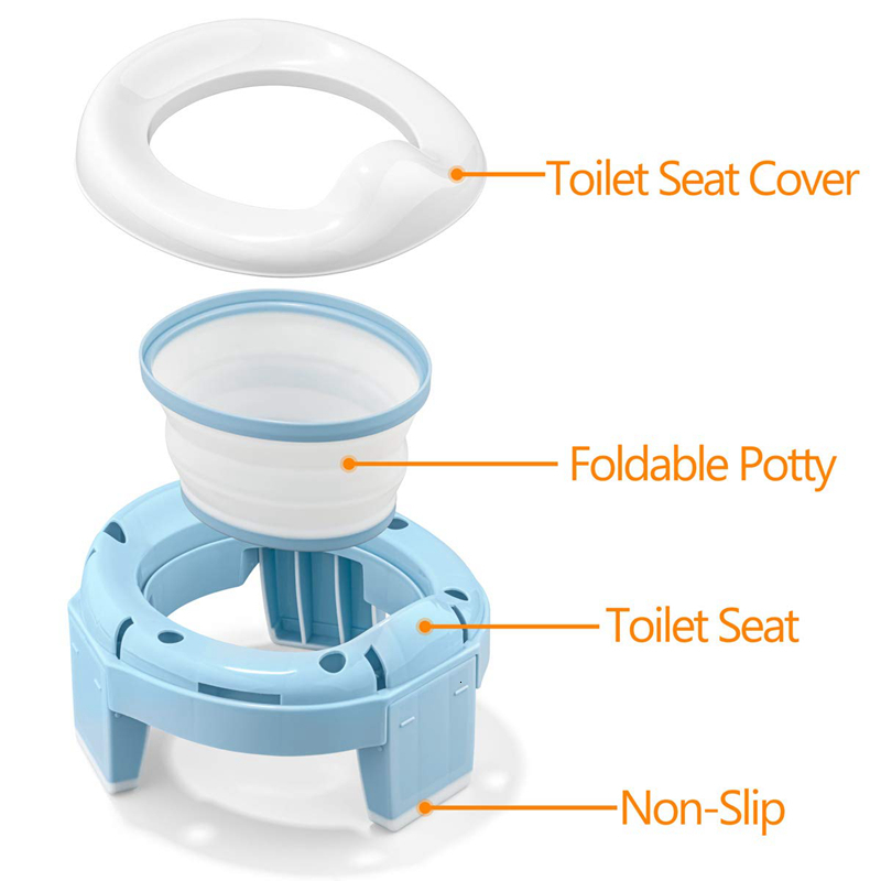 Seat Covers Baby Pot Portable Potty Training Seat for Toddler Kids Foldable Training Toilet for Travel with Travel Bag and Storage Bag 230217