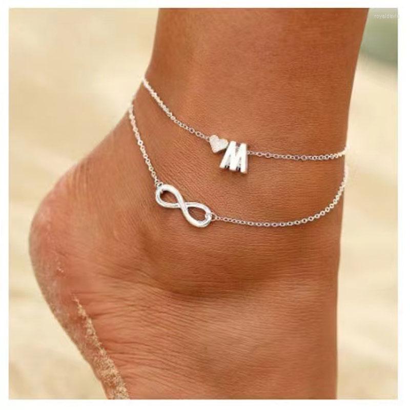 Anklets 1pc Stainless Steel Chain Double Layered Initial Heart Infinity Anklet Bracelets For Women Wholesale
Anklets 1pc Stainless Steel Chain Double Layered Initial Heart Infinity Anklet Bracelets For Women Wholesale
