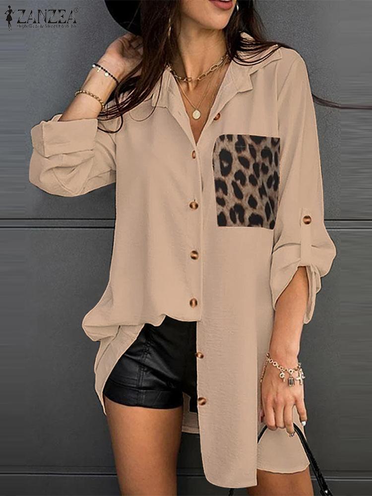 Women's Blouses Shirts Patchwork ZANZEA Fashion Leopard Long Sleeve Blusas Female Button Lapel Tunic Oversized Chemise 230217, White
Women's Blouses Shirts Patchwork ZANZEA Fashion Leopard Long Sleeve Blusas Female Button Lapel Tunic Oversized Chemise 230217, White