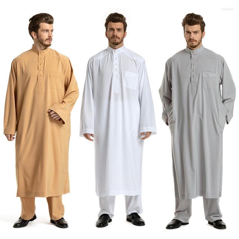 Ethnic Clothing 2pieces Solid Polyester Thobe Trousers Set Muslim Men Islamic Traditional Jubba Male Praying Outfuits
Ethnic Clothing 2pieces Solid Polyester Thobe Trousers Set Muslim Men Islamic Traditional Jubba Male Praying Outfuits