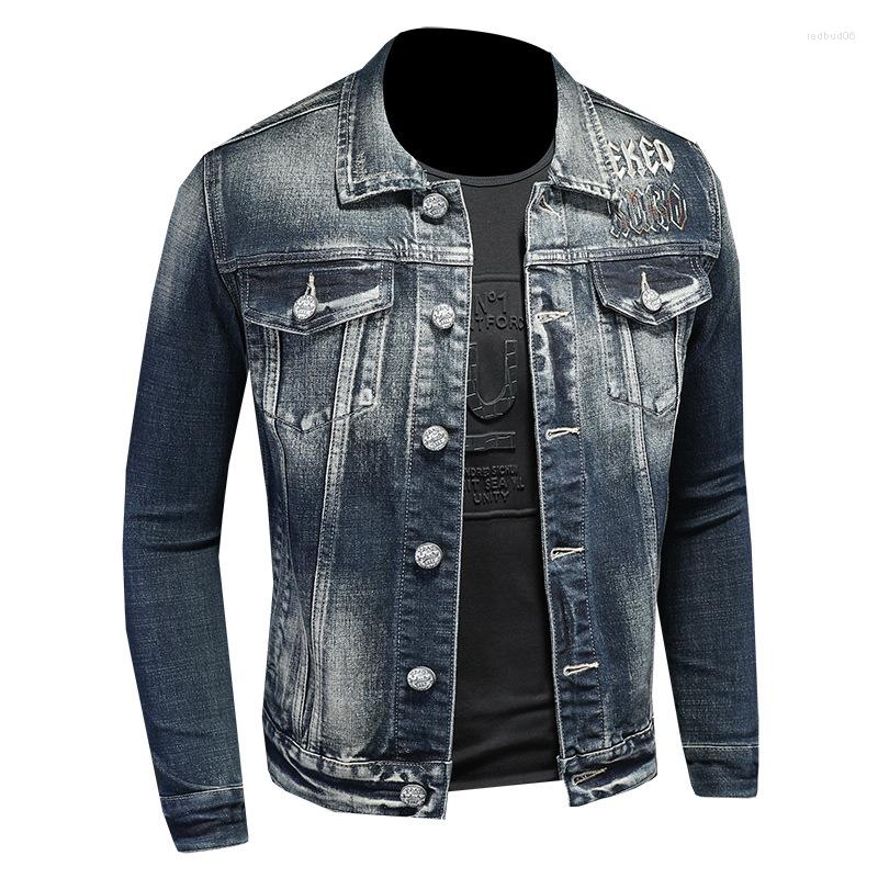 Men' Jackets Denim Jacket Men' Pattern Letter Embroidery Jeans Coat Vintage Punk Cotton Cowboy For Male, Pic
Men' Jackets Denim Jacket Men' Pattern Letter Embroidery Jeans Coat Vintage Punk Cotton Cowboy For Male, Pic