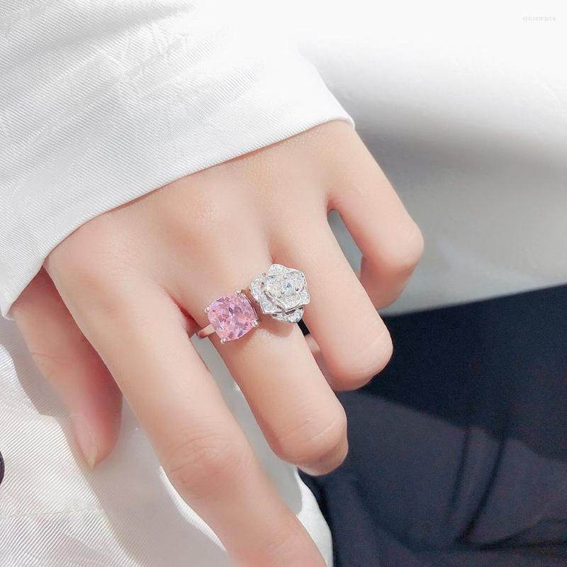Cluster Rings Fashion Pink Rose Fairy Ring Toe For Women Temperament Crystal Sterling Silver Opening Luxury Engagement Fine Jewelry 2023
Cluster Rings Fashion Pink Rose Fairy Ring Toe For Women Temperament Crystal Sterling Silver Opening Luxury Engagement Fine Jewelry 2023