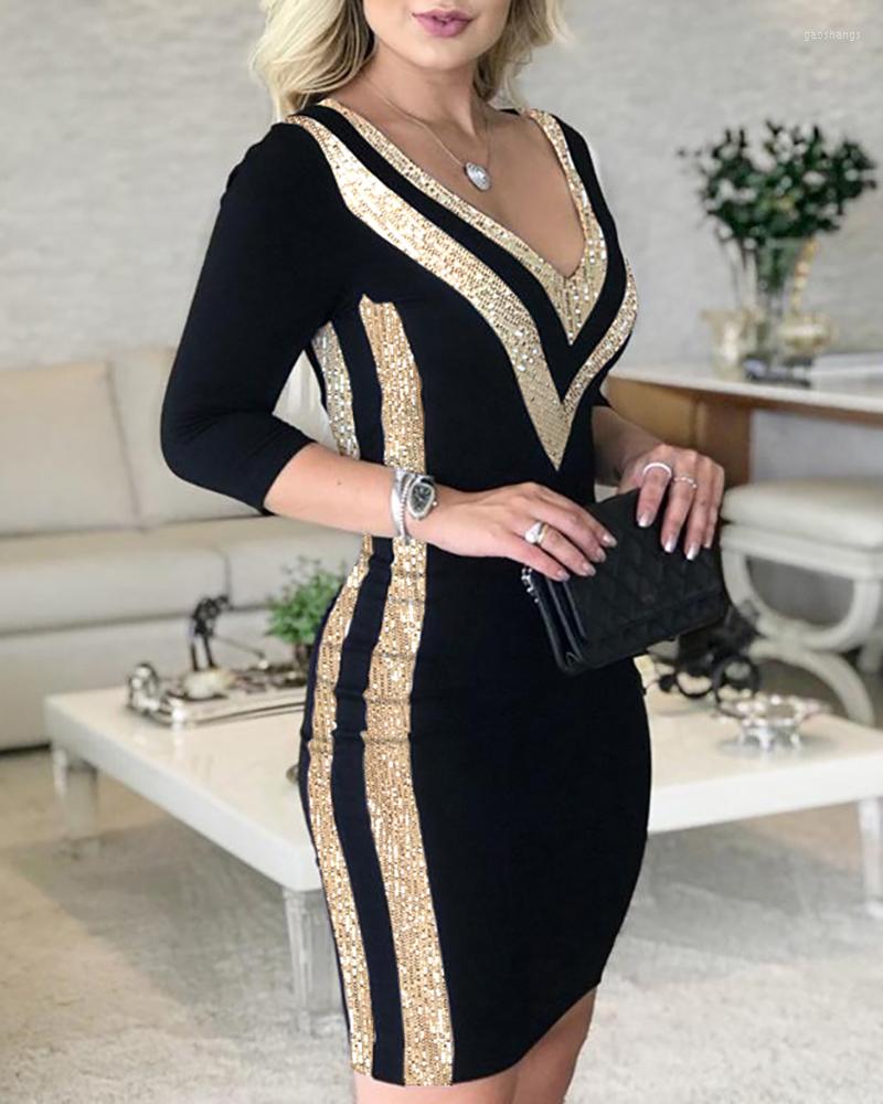 Casual Dresses 2023 Fashion Women Autumn Elegant Sequins Colorblock Long Sleeve Dress Lady Patchwork V Neck Sexy Midi Sequin, Black
Casual Dresses 2023 Fashion Women Autumn Elegant Sequins Colorblock Long Sleeve Dress Lady Patchwork V Neck Sexy Midi Sequin, Black