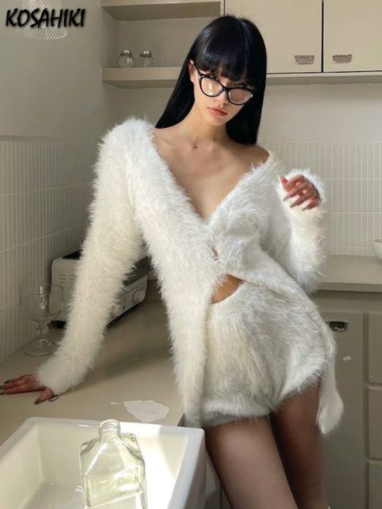 Women Two Piece Pants KOSAHIKI Sexy Knitted Pieces Cashmere Cardigan High Waist Shorts Autumn Ensemble Femme 2 Outfit Korean Y2k Suit 230217, White
Women Two Piece Pants KOSAHIKI Sexy Knitted Pieces Cashmere Cardigan High Waist Shorts Autumn Ensemble Femme 2 Outfit Korean Y2k Suit 230217, White