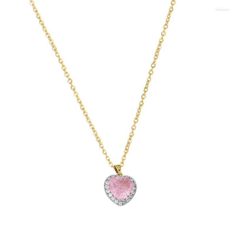 Pendant Necklaces Korean Fashion Pink Crystal Heart Necklace Silver Gold Color Chain For Women Girl Wedding Aesthetic Jewelry
Pendant Necklaces Korean Fashion Pink Crystal Heart Necklace Silver Gold Color Chain For Women Girl Wedding Aesthetic Jewelry