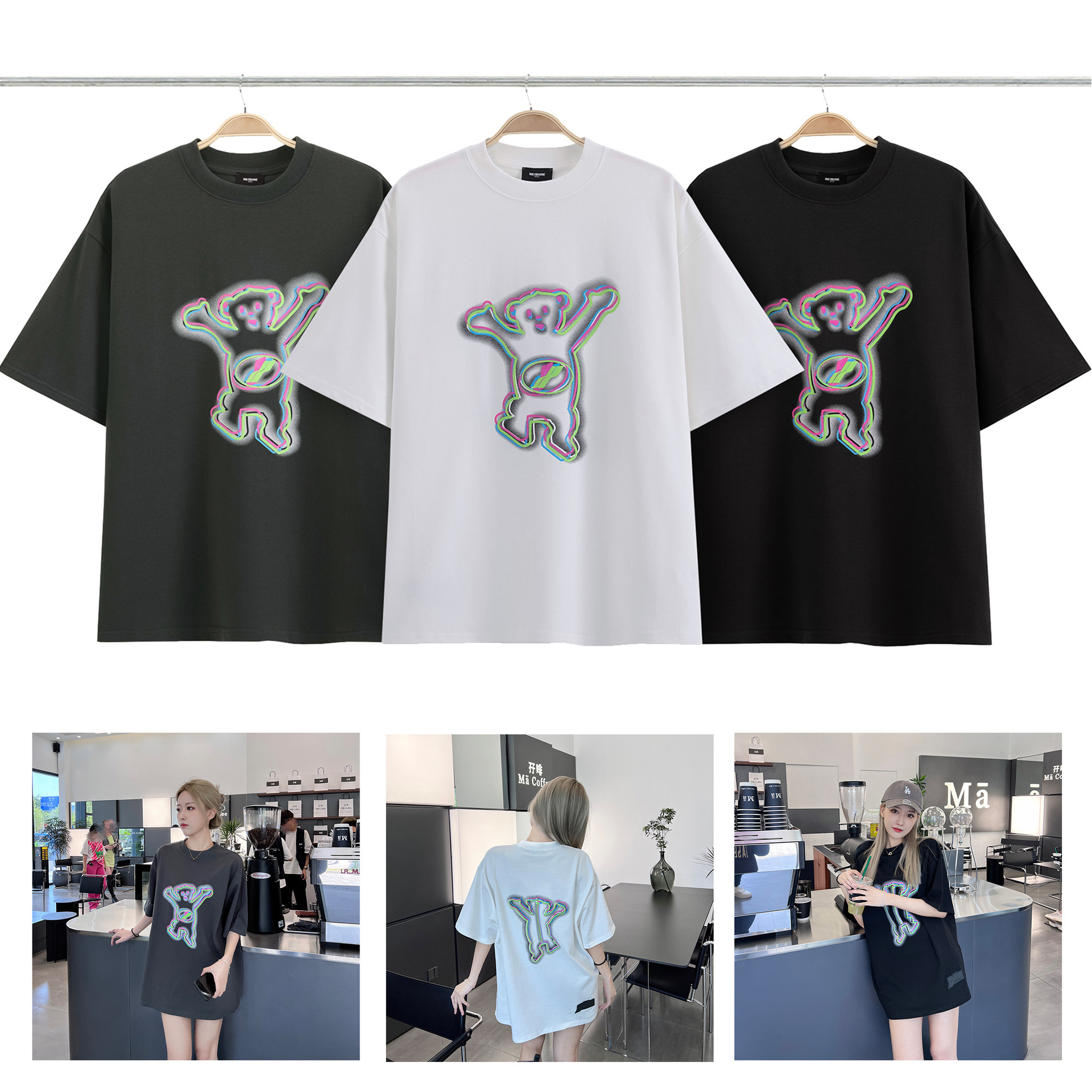 We 11 Done T Shirt Men Women 2022 Summer Korean Fashion Tees Oversize Cotton Fluorescent Color Phantom Bear Short Sleeve T-shirt, Black
We 11 Done T Shirt Men Women 2022 Summer Korean Fashion Tees Oversize Cotton Fluorescent Color Phantom Bear Short Sleeve T-shirt, Black