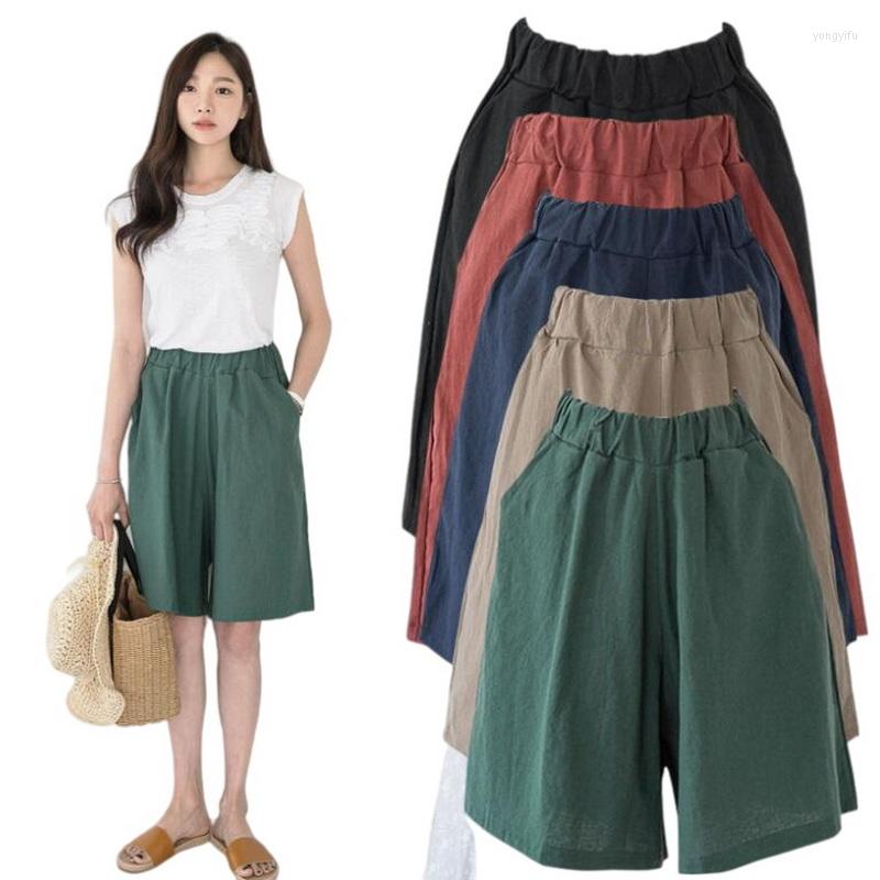 Women's Shorts Summer Women Female Cotton Linen Elastic Waist Knee-Length Wide Leg Maximum Suitable Weight 120kg, Black
Women's Shorts Summer Women Female Cotton Linen Elastic Waist Knee-Length Wide Leg Maximum Suitable Weight 120kg, Black