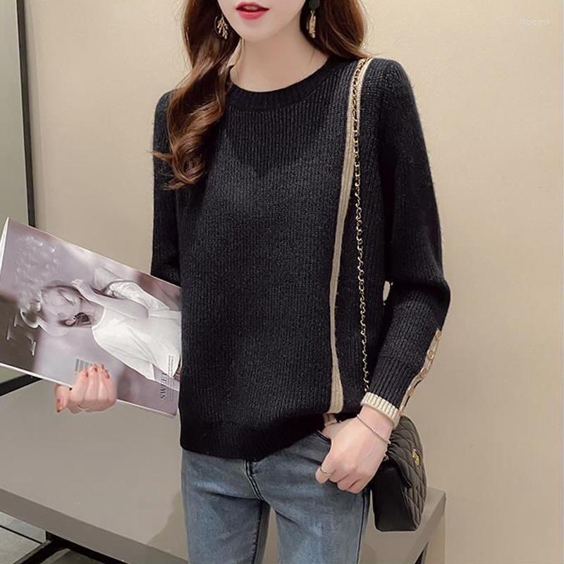 Women's Sweaters Korean Simple Style O Neck Long Sleeve Knitted Sweater For Women Spring Autumn Casual Loose All Match Basic Pullovers Top, Black
Women's Sweaters Korean Simple Style O Neck Long Sleeve Knitted Sweater For Women Spring Autumn Casual Loose All Match Basic Pullovers Top, Black