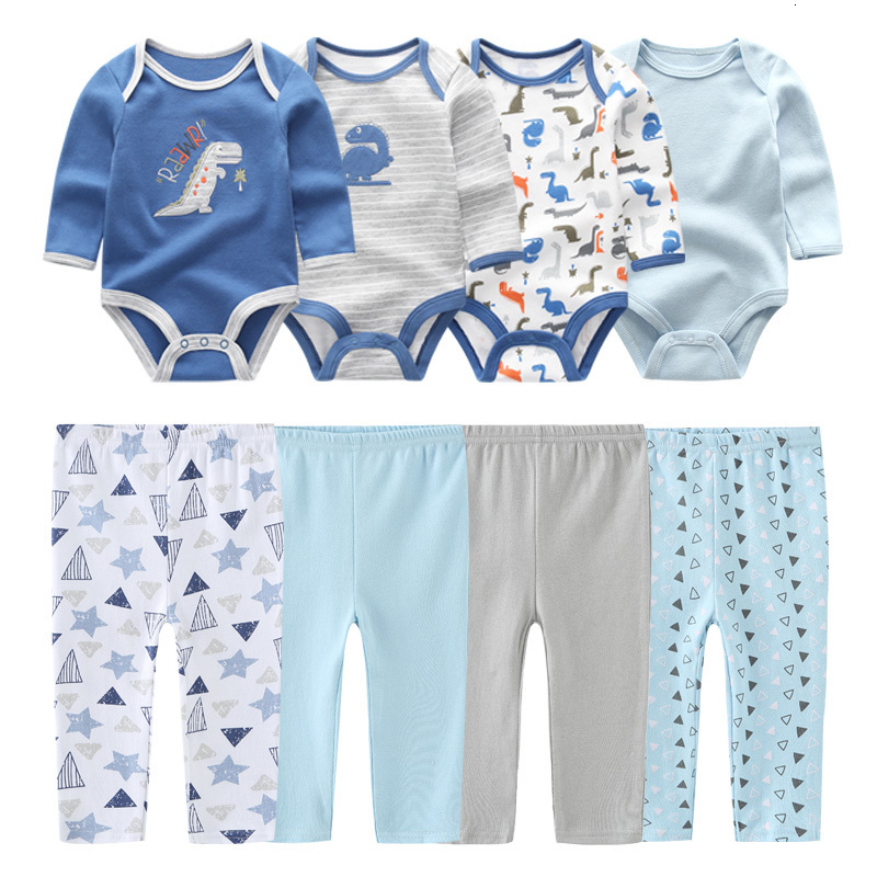 Clothing Sets Autumn Baby Girl Clothes Cotton 6/8PCS born Baby Sets BodysuitsPants Baby Boy Clothes Winter Clothing Sets Roupas de bebe 230217