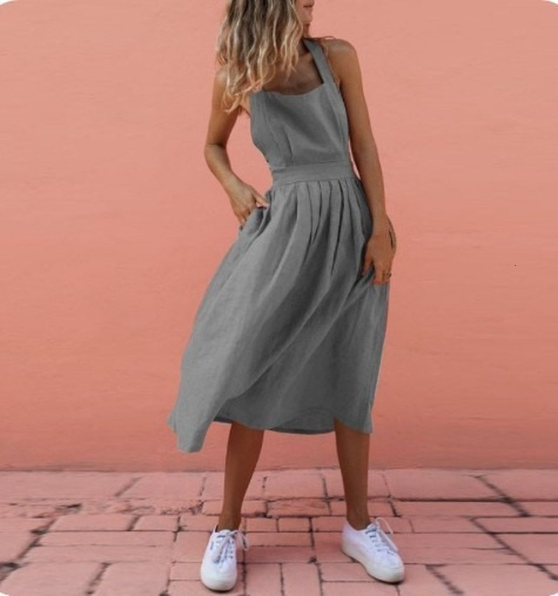 Casual Dresses Summer Sexy Dress Bowknot Women's Backless Cross Drawstring Beach Strap Red Vintage Sundress Women Boho Femme Robe 230217