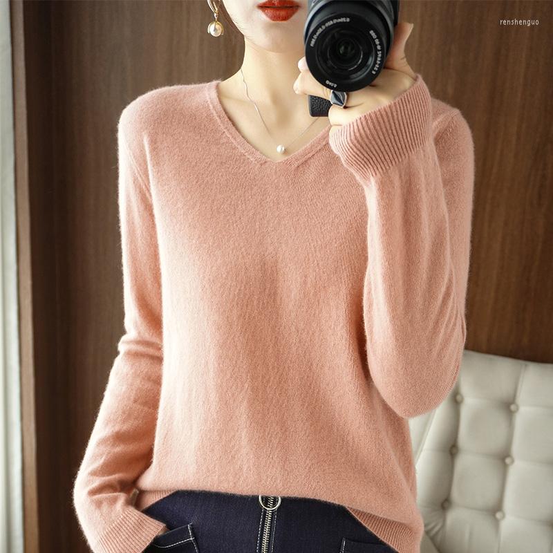 Women' Sweaters 2023 Autumn And Winter Pullover Sweater Female V-Neck Solid Color Knitted Loose Comfortable Versatile Bottoming, Green
Women' Sweaters 2023 Autumn And Winter Pullover Sweater Female V-Neck Solid Color Knitted Loose Comfortable Versatile Bottoming, Green