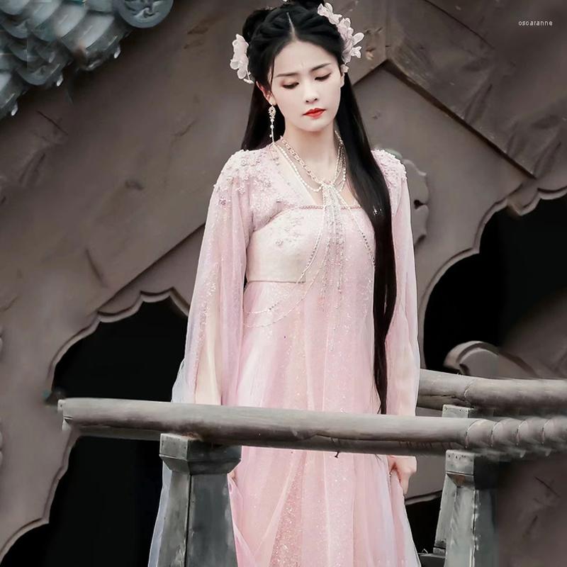 Stage Wear Ancient Pink Fairy Princess Costume Hanfu Dress Outfit Chinese Traditional Women SL7944
Stage Wear Ancient Pink Fairy Princess Costume Hanfu Dress Outfit Chinese Traditional Women SL7944