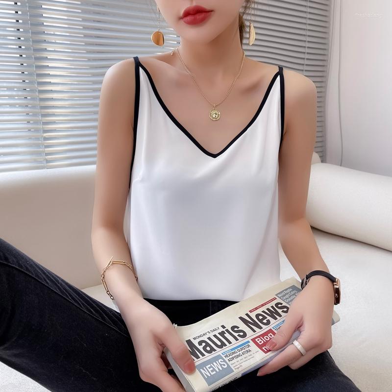 Women' Tanks 2023 Ladies Silk Camisole V-Neck Satin Interior Suspenders Spring Summer Wild Top Net Red Loose Thin Women Vest Four Seasons, Black
Women' Tanks 2023 Ladies Silk Camisole V-Neck Satin Interior Suspenders Spring Summer Wild Top Net Red Loose Thin Women Vest Four Seasons, Black