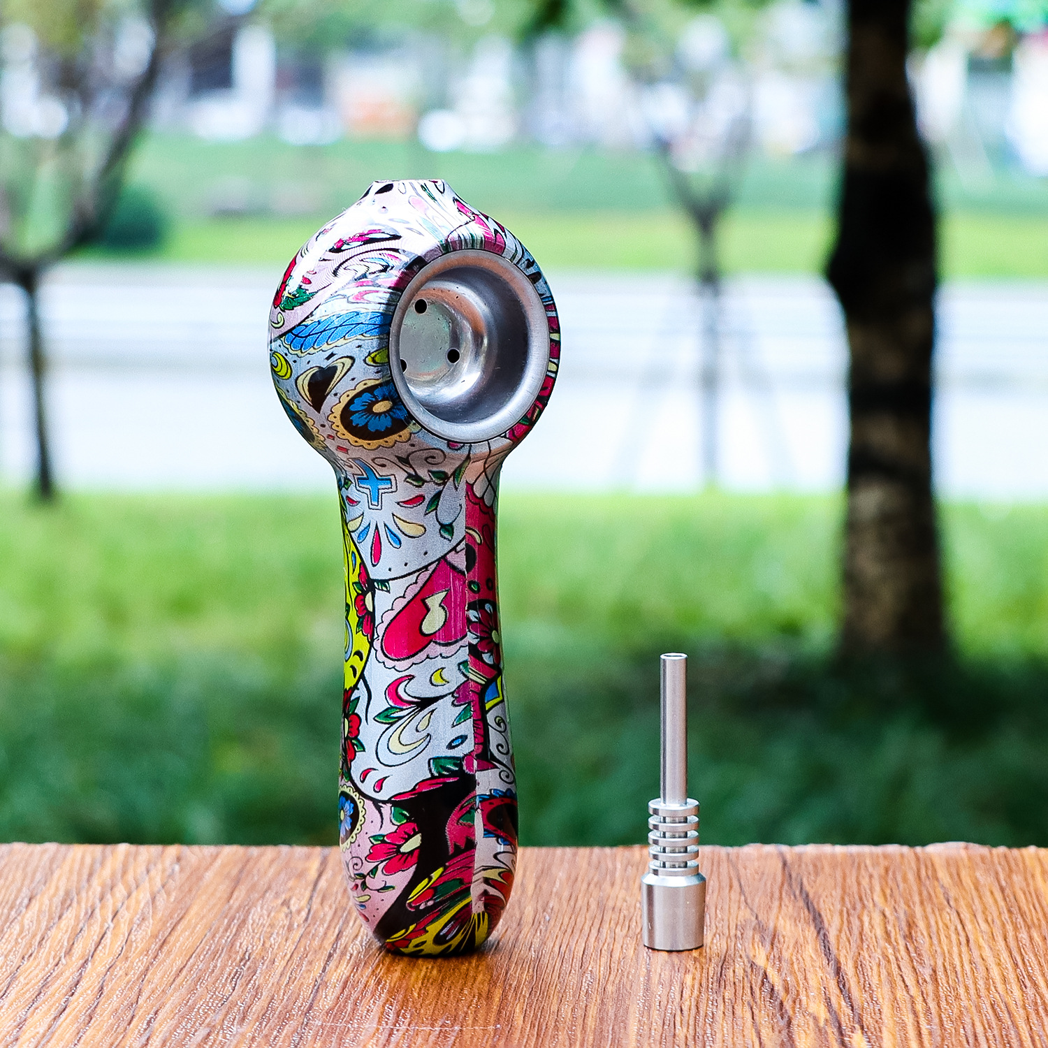 Aluminum Alloy Titanium Nail pipe Hookahs Glass Nector Collector 2-in-1 Set Titanium spike pipes
Aluminum Alloy Titanium Nail pipe Hookahs Glass Nector Collector 2-in-1 Set Titanium spike pipes