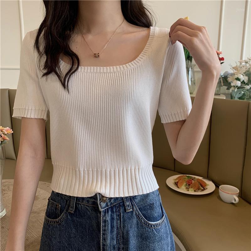 Women's T Shirts Solid Color Short Sleeved Summer Casual Style Square Neck Top Gray, Black
Women's T Shirts Solid Color Short Sleeved Summer Casual Style Square Neck Top Gray, Black