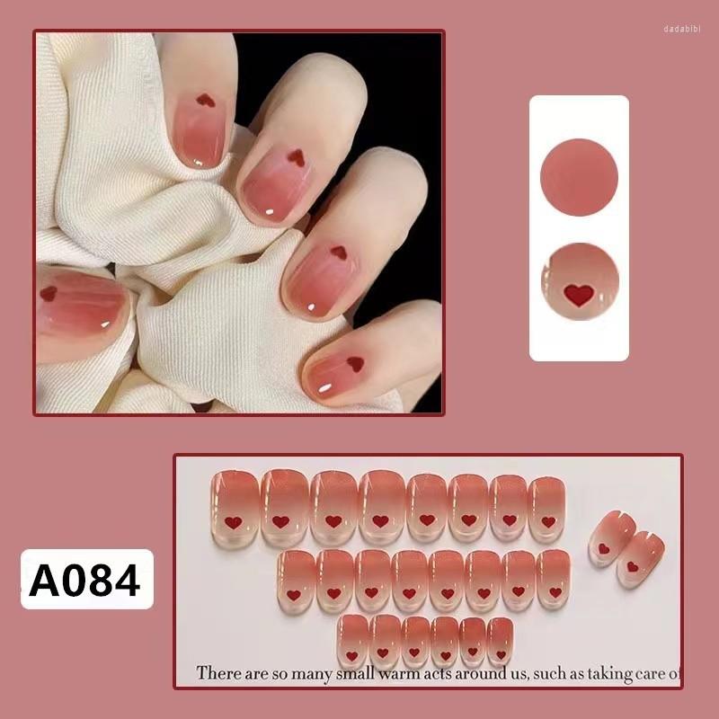 False Nails 24Pcs/Box Love Heart Self Adhesive Detachable Finished Fingernails Wearable Fake For Nail Art Decoration Gifts, R306
False Nails 24Pcs/Box Love Heart Self Adhesive Detachable Finished Fingernails Wearable Fake For Nail Art Decoration Gifts, R306