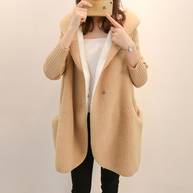Women's Knits & Tees Arrival Loose Lamb Wool Cardigan Solid Color Hooded Long Fashion Coat Knitted Sleeve Stitching Warm Jacket OS210Women's
Women's Knits & Tees Arrival Loose Lamb Wool Cardigan Solid Color Hooded Long Fashion Coat Knitted Sleeve Stitching Warm Jacket OS210Women's