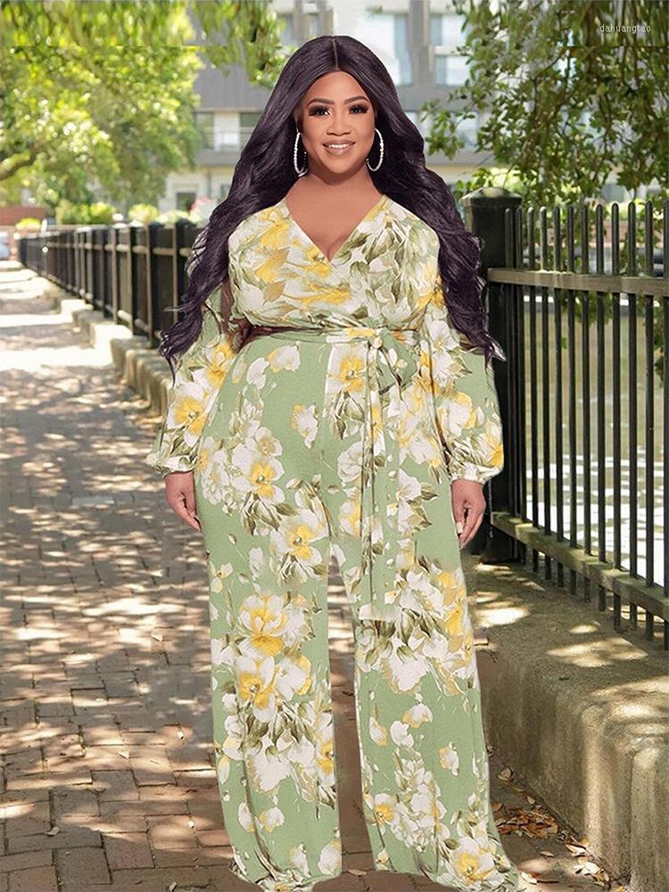 Pants Plus Size Woman Clothing Long Sleeve Jumpsuits With Belt Ladies Floral Print Wide Wholesale Bulk Drop, Green
Pants Plus Size Woman Clothing Long Sleeve Jumpsuits With Belt Ladies Floral Print Wide Wholesale Bulk Drop, Green