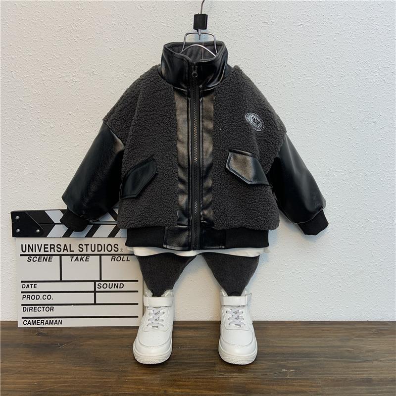 Jackets Leather Boy Coats Winter Fleece Kids Children Outerwear Autumn Coat Jacket, Khaki
Jackets Leather Boy Coats Winter Fleece Kids Children Outerwear Autumn Coat Jacket, Khaki