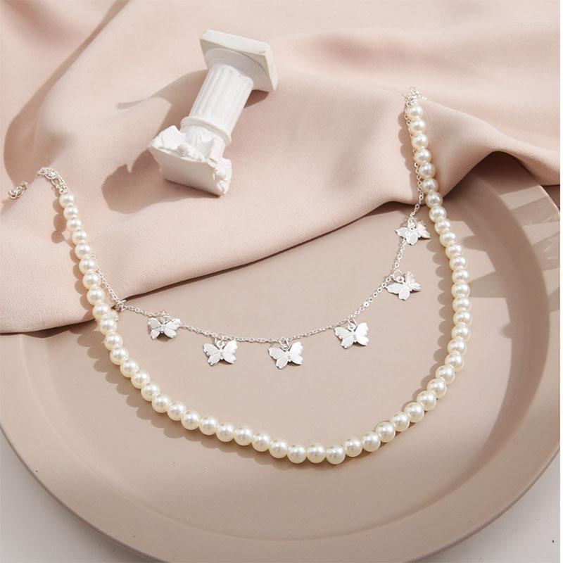 Choker Goth Pearl Necklace Cute Butterfly Double Layer Chain Pendant Fashion Ladies Jewelry Girl Gift
Choker Goth Pearl Necklace Cute Butterfly Double Layer Chain Pendant Fashion Ladies Jewelry Girl Gift
