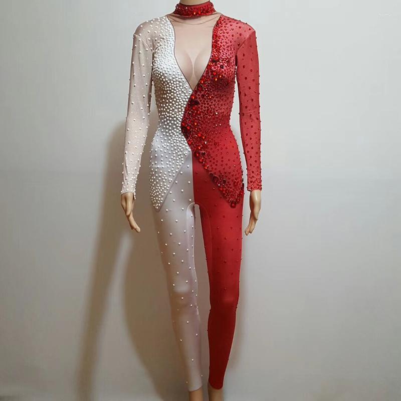 Stage Wear Sparkly Rhinestone Red And White Long Suit Jumpsuit Nightclub Party Singer Catwalk Show Performance Dance Outfit DJ389, White and red
Stage Wear Sparkly Rhinestone Red And White Long Suit Jumpsuit Nightclub Party Singer Catwalk Show Performance Dance Outfit DJ389, White and red