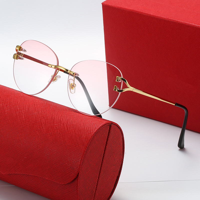 rimless carti glasses Man Sunglasses for women eyewear Leopard head sunglase anti blue light UV lens coating metal frame Customizable Prescription eyewear With box
rimless carti glasses Man Sunglasses for women eyewear Leopard head sunglase anti blue light UV lens coating metal frame Customizable Prescription eyewear With box