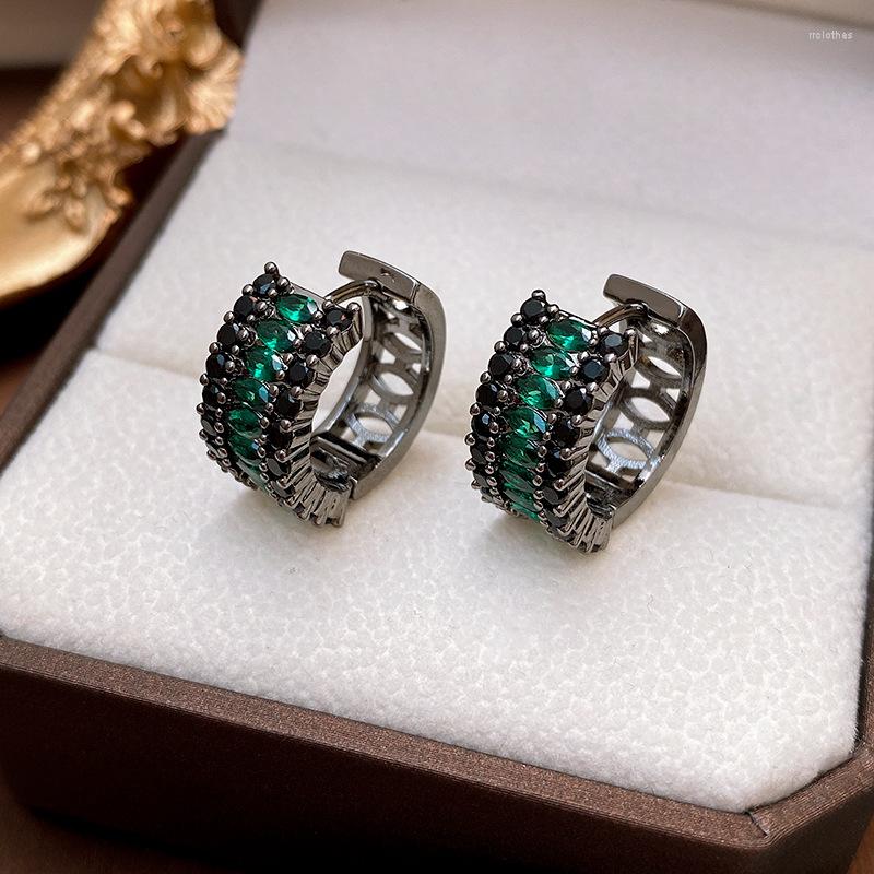 Hoop Earrings 2023 Women's Korean Jewelry Copper Inlaid Zircon Black Green Temperament Daily Work Accessories
Hoop Earrings 2023 Women's Korean Jewelry Copper Inlaid Zircon Black Green Temperament Daily Work Accessories