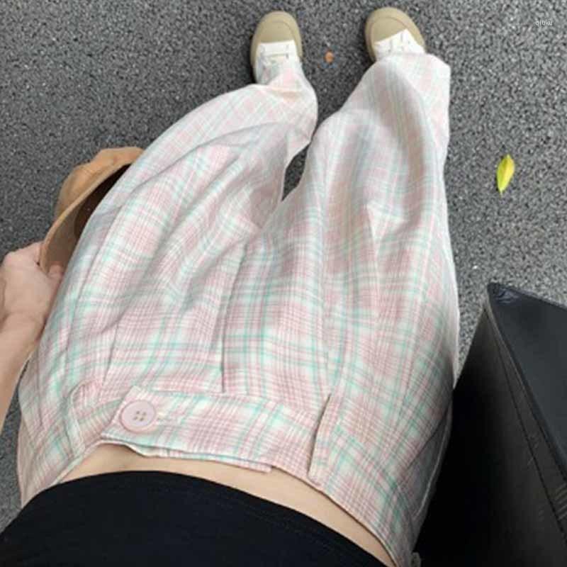 Women' Pants Retro Pink Plaid Casual For Women 2023 High-waisted Slim Straight Trousers Button Pant Summer
Women' Pants Retro Pink Plaid Casual For Women 2023 High-waisted Slim Straight Trousers Button Pant Summer