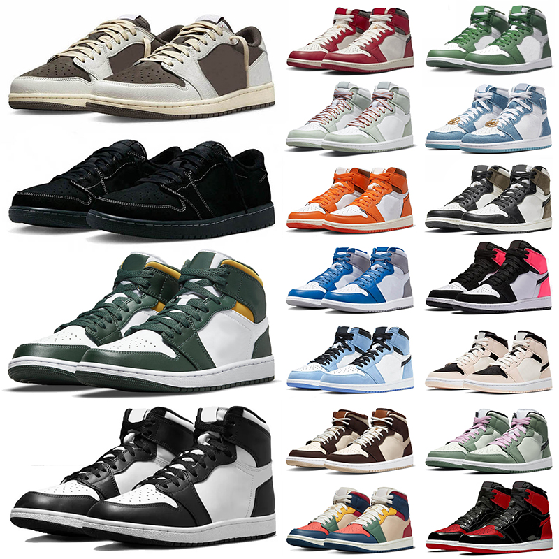 

TS Black Phantom Jordas 1 basketball shoes Mens Travis Scotts low Lost Found High Gorge Green Reverse Dark Mocha jordan1s Travis Scot. Jorden 1s Sonic mid Sneakers