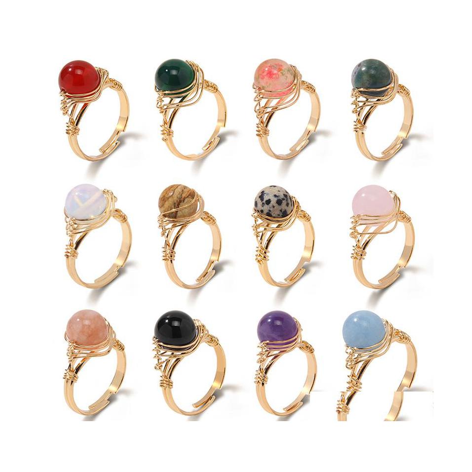 Solitaire Ring Hand Craft Wire Wrapped Stone Circle Finger Rings Reiki Healing Natural Amethysts Agates Lava Quartz Party Wedding Je Dhvxb
Solitaire Ring Hand Craft Wire Wrapped Stone Circle Finger Rings Reiki Healing Natural Amethysts Agates Lava Quartz Party Wedding Je Dhvxb