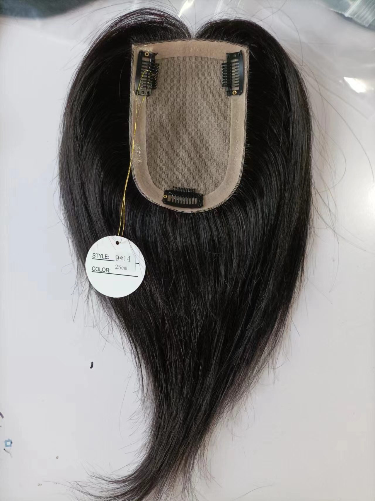 8X12cm Silk Skin Base Topper Women Toupee Chinese Virgin Human Hair Piece with 4 Clips In Natural Scalp Top Overlay Free Parting