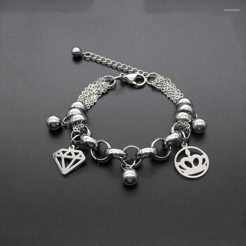 Charm Bracelets Crown Shape Beads & Bangles Stainless Steel Bracelet For Women Fashion Heart Gifts 18-23cm
Charm Bracelets Crown Shape Beads & Bangles Stainless Steel Bracelet For Women Fashion Heart Gifts 18-23cm