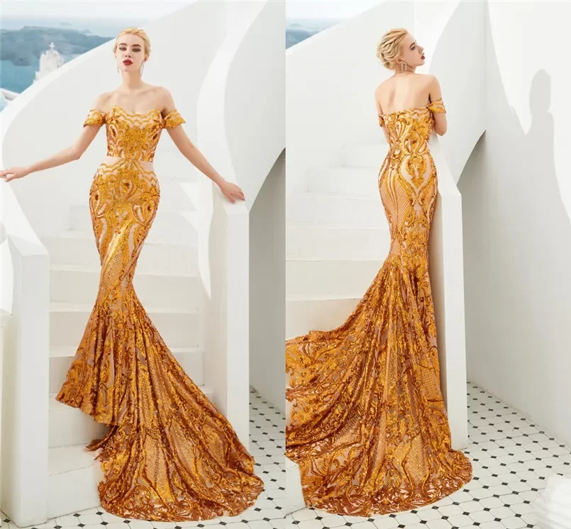 Gorgeous Designer Mermaid Evening Dresses Gold Black Lace Prom Dress Elegant Off Shoulder Backless Custom Made Vestidos de BM3302, Champagne
Gorgeous Designer Mermaid Evening Dresses Gold Black Lace Prom Dress Elegant Off Shoulder Backless Custom Made Vestidos de BM3302, Champagne