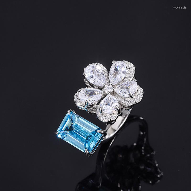 Cluster Rings 925 Sterling Silver Aquamarine Flower Ring Fashion Anniversary Gift High-End Jewelry Size: 5-9 (US)
Cluster Rings 925 Sterling Silver Aquamarine Flower Ring Fashion Anniversary Gift High-End Jewelry Size: 5-9 (US)