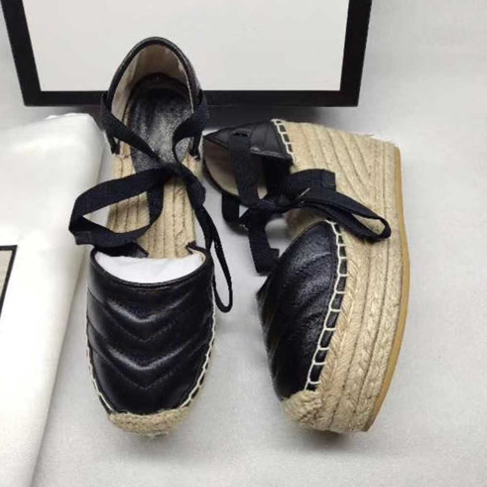 Leather Sandals Women Espadrille Strap Round Wedge Heel Heels Fashion Genuine Fisherman Wedding Dress Party Shoes With Box NO37, Color 1
Leather Sandals Women Espadrille Strap Round Wedge Heel Heels Fashion Genuine Fisherman Wedding Dress Party Shoes With Box NO37, Color 1