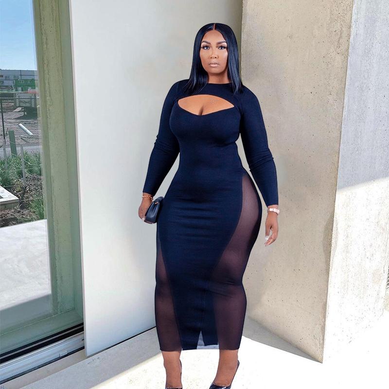 Plus Size Dresses Woman Fashion Dress Clothing Mesh Patchwork Sexy Bodycon Long Sleeve Black Drop Wholesale, Sky blue
Plus Size Dresses Woman Fashion Dress Clothing Mesh Patchwork Sexy Bodycon Long Sleeve Black Drop Wholesale, Sky blue