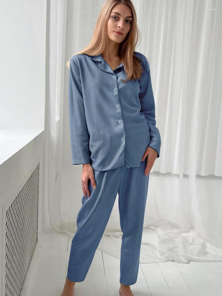 Women' Sleepwear Linad Knitted Women' Nightwear 2 Piece Sets Blue Long Sleeve Female Trouser Suits Solid 2023 Spring Casual Pajamas
Women' Sleepwear Linad Knitted Women' Nightwear 2 Piece Sets Blue Long Sleeve Female Trouser Suits Solid 2023 Spring Casual Pajamas
