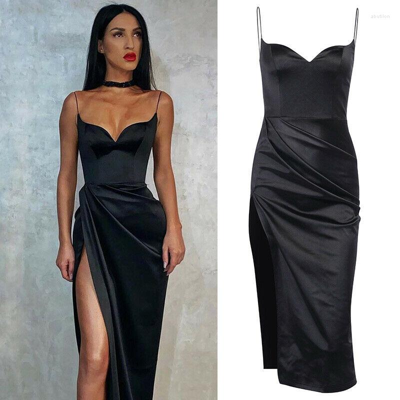 Casual Dresses Women Sexy V-neck Split Bodycon Maxi Dress Ladies Solid Black Slim Summer For Fit Strap Party Long
Casual Dresses Women Sexy V-neck Split Bodycon Maxi Dress Ladies Solid Black Slim Summer For Fit Strap Party Long