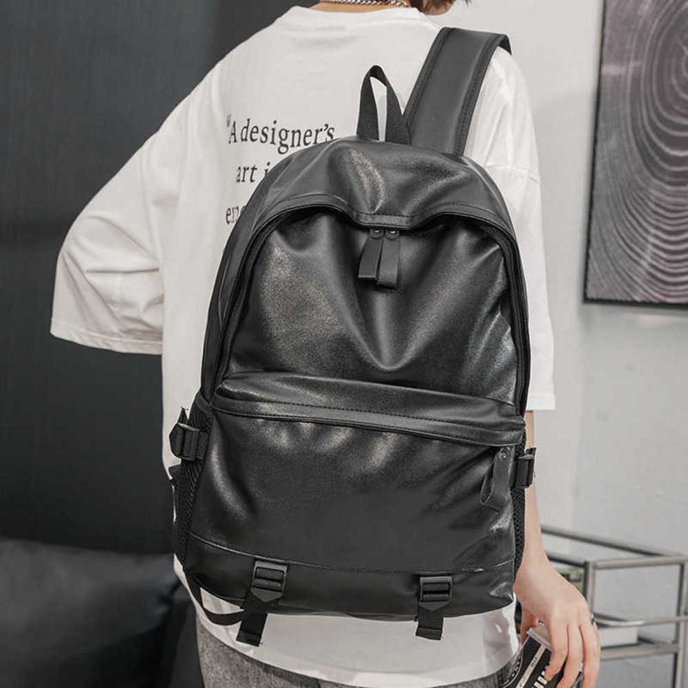 Backpack Style men's leisure backpack outdoor travel Korean young students large capacity lightweight fashion leather bag 221222, Black-
Backpack Style men's leisure backpack outdoor travel Korean young students large capacity lightweight fashion leather bag 221222, Black-