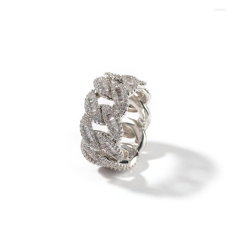 Cluster Rings Cuban Chain Ring Iced With Cubic Zirconia 18K Yellow Gold Plated Hip Hop Pinky For Men And Women
Cluster Rings Cuban Chain Ring Iced With Cubic Zirconia 18K Yellow Gold Plated Hip Hop Pinky For Men And Women