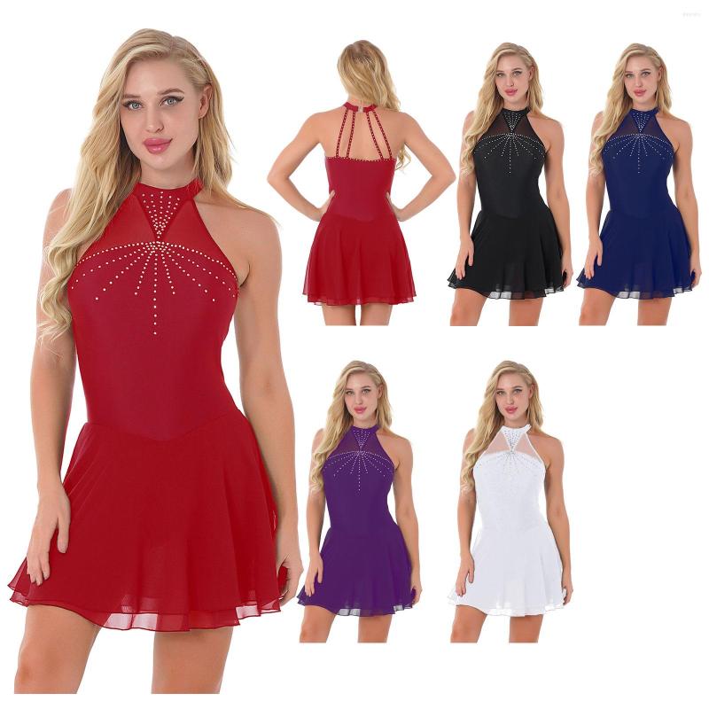 Casual Dresses #S-XXL Women Shiny Rhinestone Halter Dress Dance Costume Mesh Patchwork Sleeveless Pleated Mini Skirt Skating Dancewear, Black
Casual Dresses #S-XXL Women Shiny Rhinestone Halter Dress Dance Costume Mesh Patchwork Sleeveless Pleated Mini Skirt Skating Dancewear, Black
