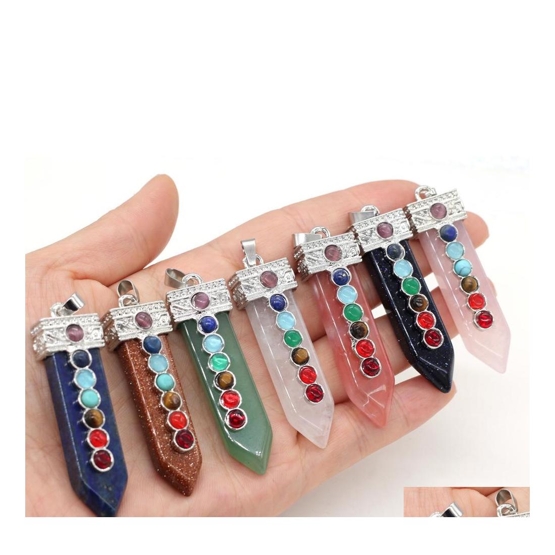 Charms Natural Stone 7 Chakras Arrowhead Shape Pendum Pendant Rose Quartz Healing Reiki Crystal Finding For Diy Necklaces Sport1 Dro Dhf7T
Charms Natural Stone 7 Chakras Arrowhead Shape Pendum Pendant Rose Quartz Healing Reiki Crystal Finding For Diy Necklaces Sport1 Dro Dhf7T