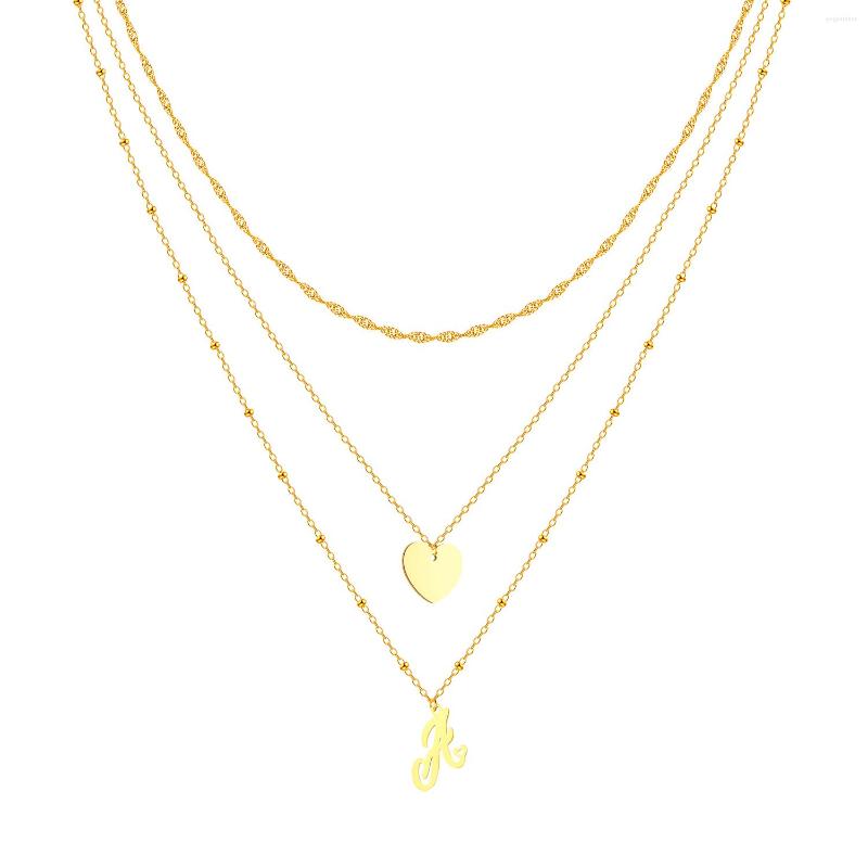 Chains 18K Gold Plated Necklace Handmade Layering Heart Personalized A-Z Letter Pendant Beads Chain For Women Jewelry Gifts
Chains 18K Gold Plated Necklace Handmade Layering Heart Personalized A-Z Letter Pendant Beads Chain For Women Jewelry Gifts