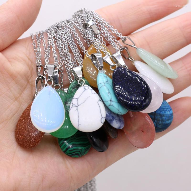 Charms Natural Semi-precious StoneNecklaces Water Droplets Shape Opal Turquoise 16x24mm Lenght 40 5cm For Jewelry Making Necklaces Gift
Charms Natural Semi-precious StoneNecklaces Water Droplets Shape Opal Turquoise 16x24mm Lenght 40 5cm For Jewelry Making Necklaces Gift