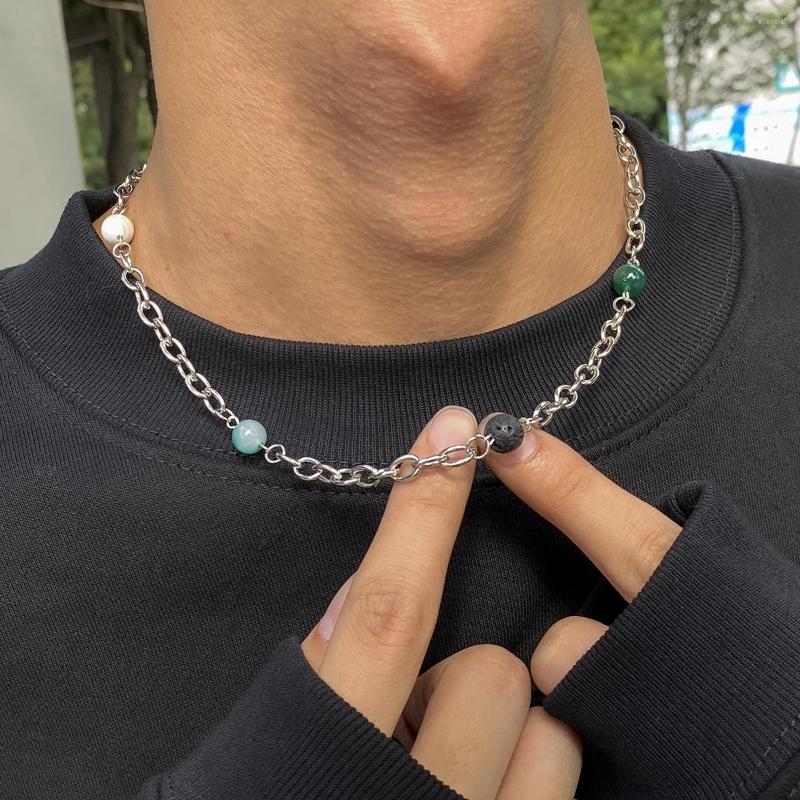 Choker KunJoe Simple Multicolor Stone Beads Link Chain Necklace For Men Punk Rock Silver Color Jewelry Gift
Choker KunJoe Simple Multicolor Stone Beads Link Chain Necklace For Men Punk Rock Silver Color Jewelry Gift