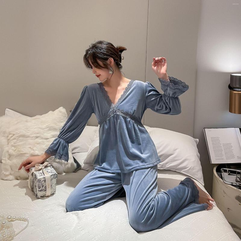 Women's Sleepwear FZSLCYIYI Autumn Winter Sexy Lace Trim Long Sleeve Velour Pullover Pants Pajama Set Casual Women Bathrobe Homewear, Pink
Women's Sleepwear FZSLCYIYI Autumn Winter Sexy Lace Trim Long Sleeve Velour Pullover Pants Pajama Set Casual Women Bathrobe Homewear, Pink