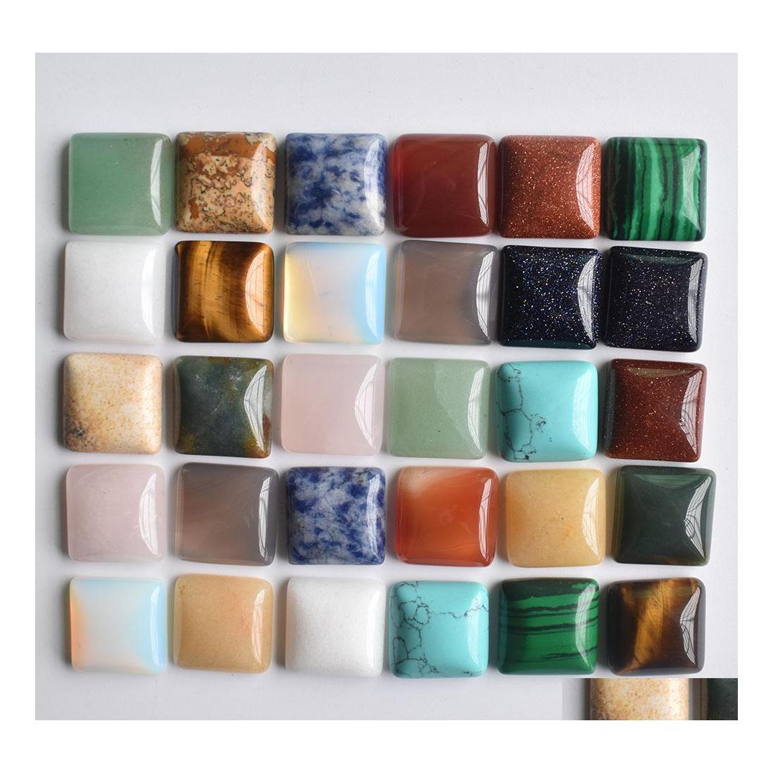 Stone Natural 16Mm Square Loose Beads Opal Rose Quartz Tigers Eye Turquoise Cabochons Flat Back For Necklace Ring Earrrings Jewelry Dh5H4
Stone Natural 16Mm Square Loose Beads Opal Rose Quartz Tigers Eye Turquoise Cabochons Flat Back For Necklace Ring Earrrings Jewelry Dh5H4