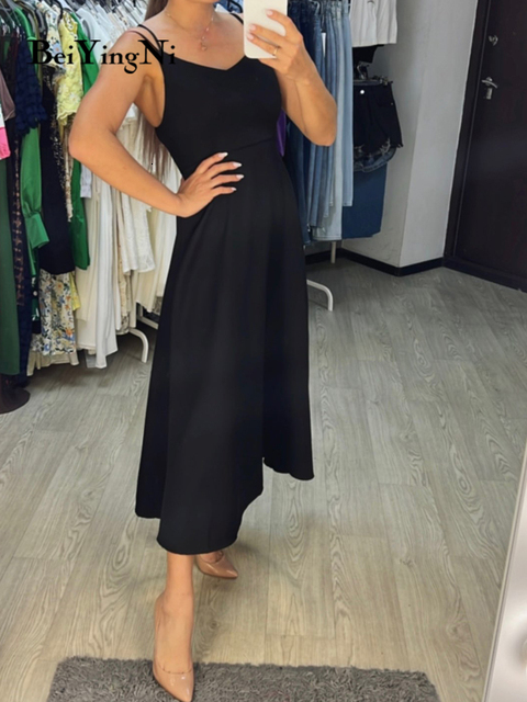 Casual Dresses Beiyingni Women Beach Boho Strap Sexy Party Club White Black Backless High Waist Vacation Street Maxi 230217