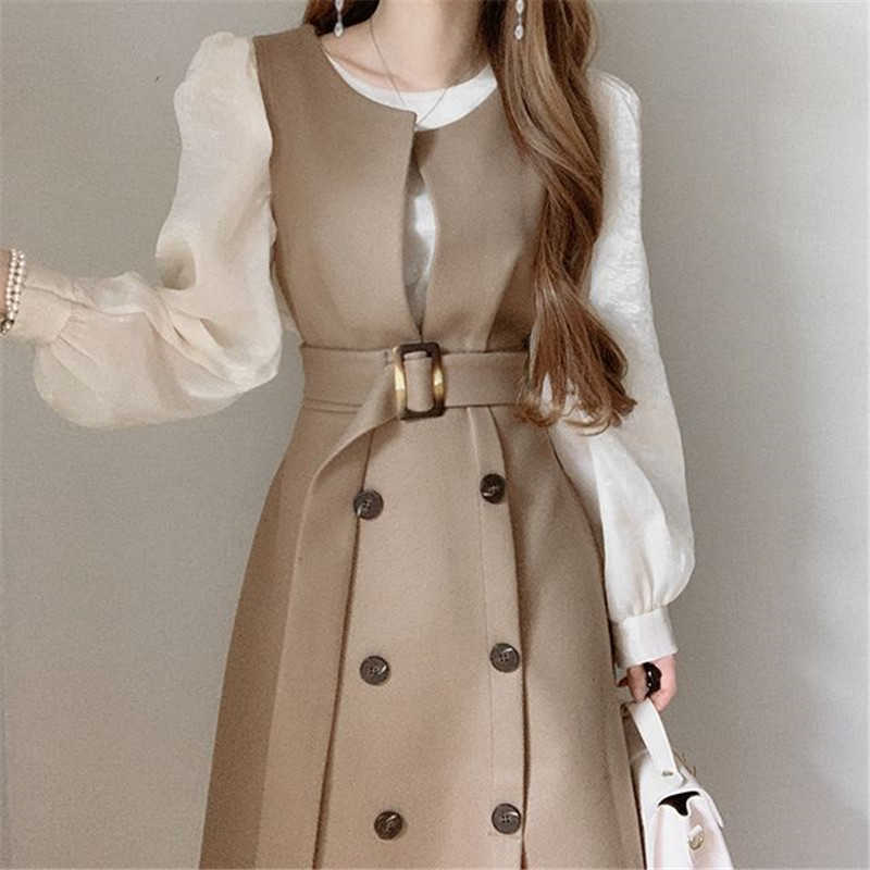 Casual Dresses Korean Chic Office Lady Elegant Tank Dress Oneck Double Breasted Sleeveless Robe 2023 Spring New Belt Slim Wasit Vestidos Mujer Z0216, Khaki tank dress
Casual Dresses Korean Chic Office Lady Elegant Tank Dress Oneck Double Breasted Sleeveless Robe 2023 Spring New Belt Slim Wasit Vestidos Mujer Z0216, Khaki tank dress
