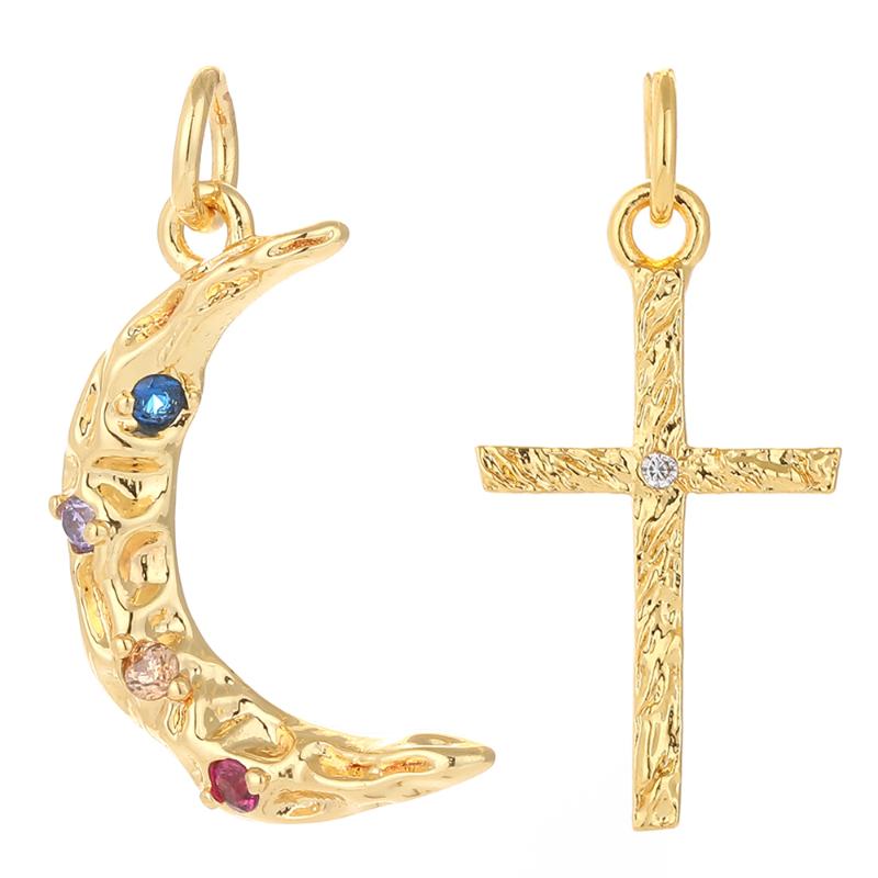 Charms Charm For Jewelry Making Supplies Gold Moon Cross Diy Earring Bracelet Necklace Metal Copper CZ Zircon Accessories
Charms Charm For Jewelry Making Supplies Gold Moon Cross Diy Earring Bracelet Necklace Metal Copper CZ Zircon Accessories